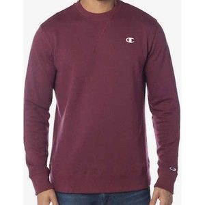 Champion Mens  LARGE French Terry Pullover Sweatshirt Maroon Red NWT